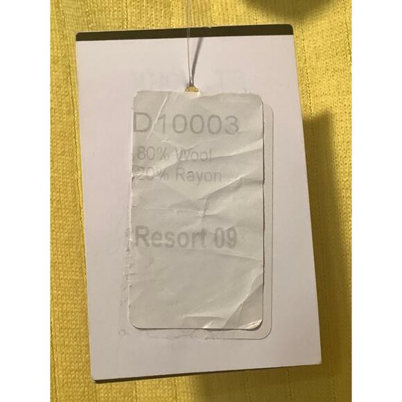 St John Yellow Knit Floral Dress NWT 2009 Resort Wool Rayon Sz 6 - Picture 9 of 13